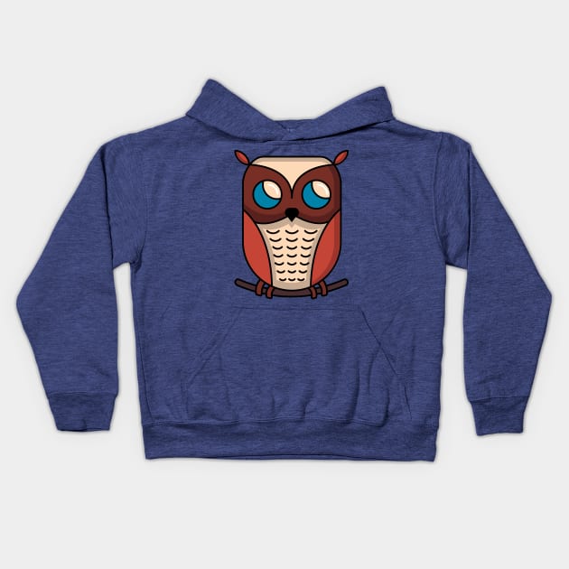 cute owl on a branch Kids Hoodie by maricetak